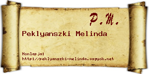 Peklyanszki Melinda névjegykártya