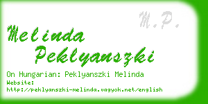 melinda peklyanszki business card